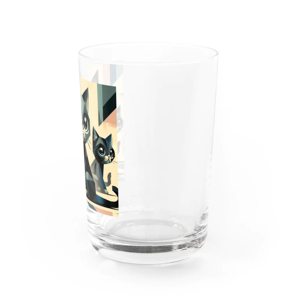スタイル112の黒猫　キュビズム01 Water Glass :right