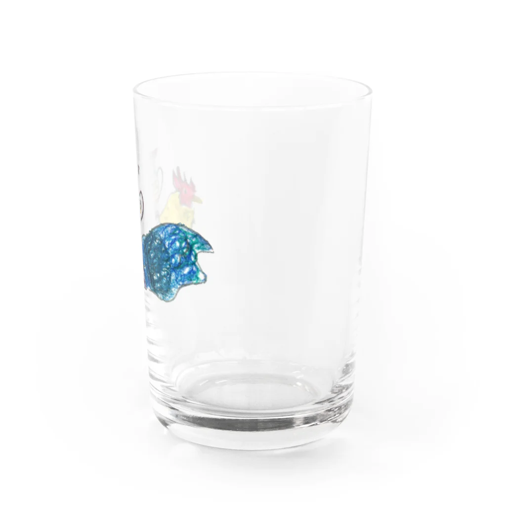 jumpyの好きなものたちの花瓶を乗せたニワトリ Water Glass :right