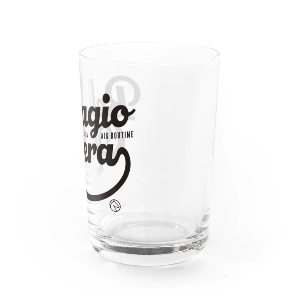 競馬おしゃれグッズ製作所のベラジオオペラ（タイポグラフィBLACK） Water Glass :right