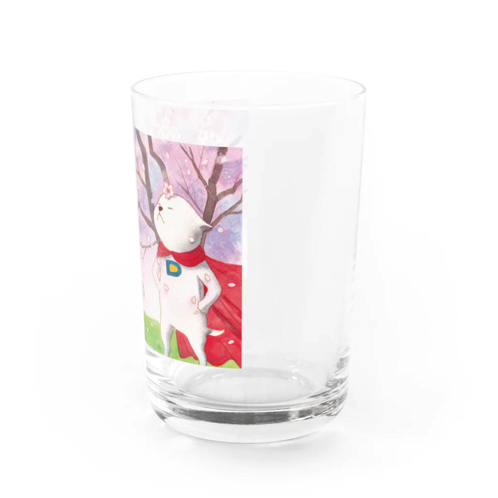 chirosukemaronの花見を楽しむ子犬マン（…と怪盗黒猫） Water Glass :right