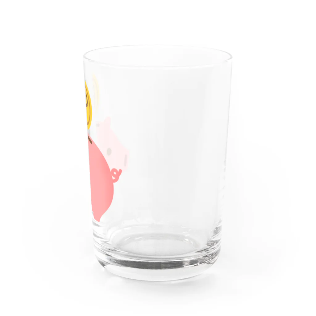 お絵かき屋さんの豚の貯金箱（ポイント） Water Glass :right