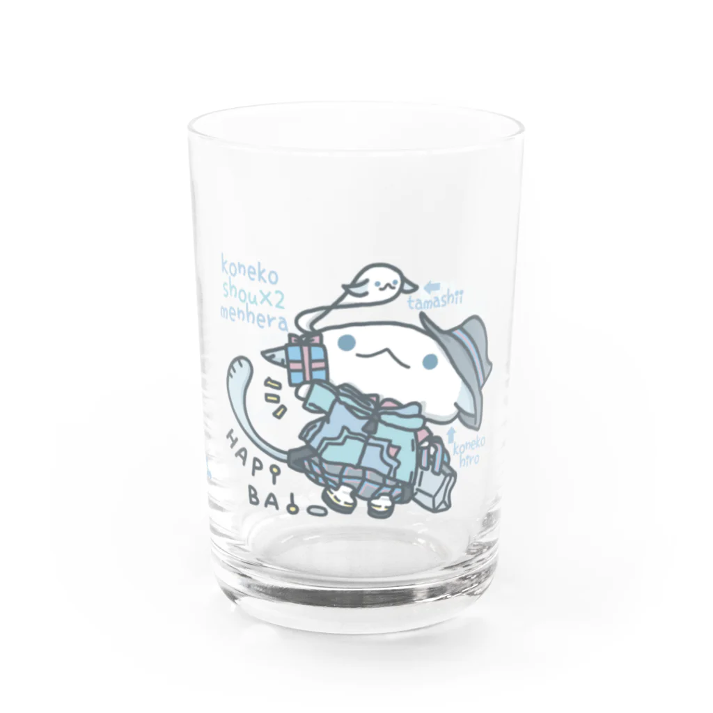 itsuto-こねこしょうしょうめんへらの「ぷれぜんとを買いにきた」＋英文 Water Glass :right