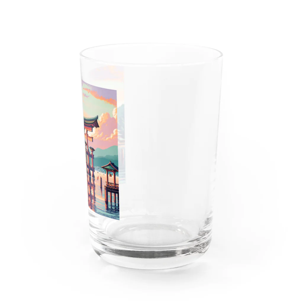 Pixel Art Goodsの厳島神社（pixel art） Water Glass :right