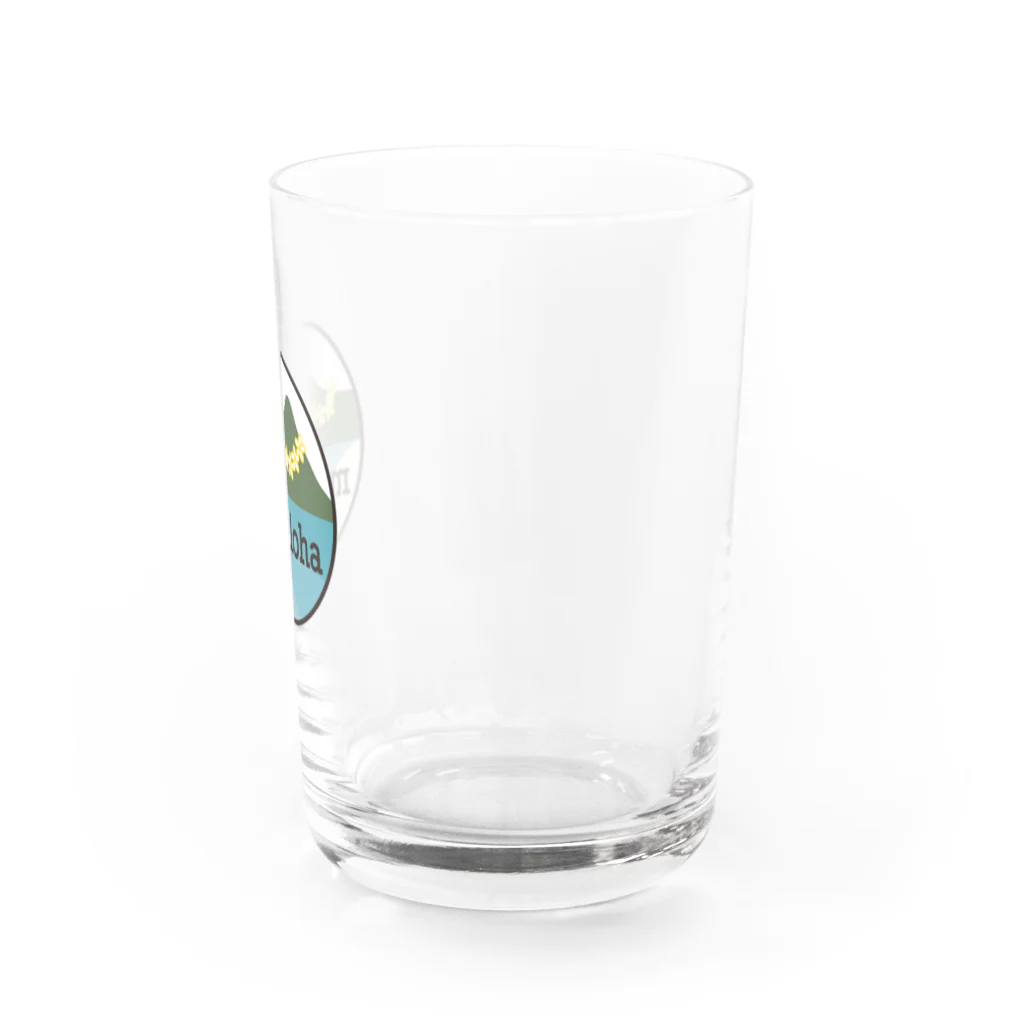 mahaloha808のmahaloha 丸ロゴ Water Glass :right