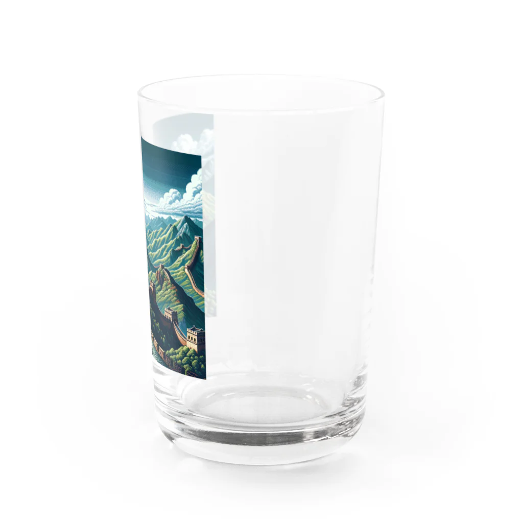 Pixel Art Goodsの万里の長城（pixel art） Water Glass :right