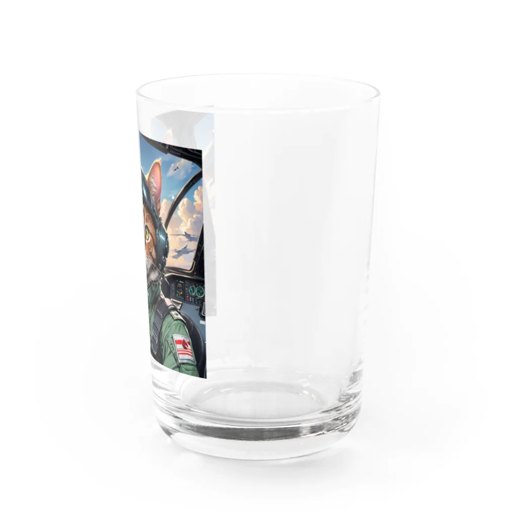 nekoと鉄のパイロット猫 Water Glass :right