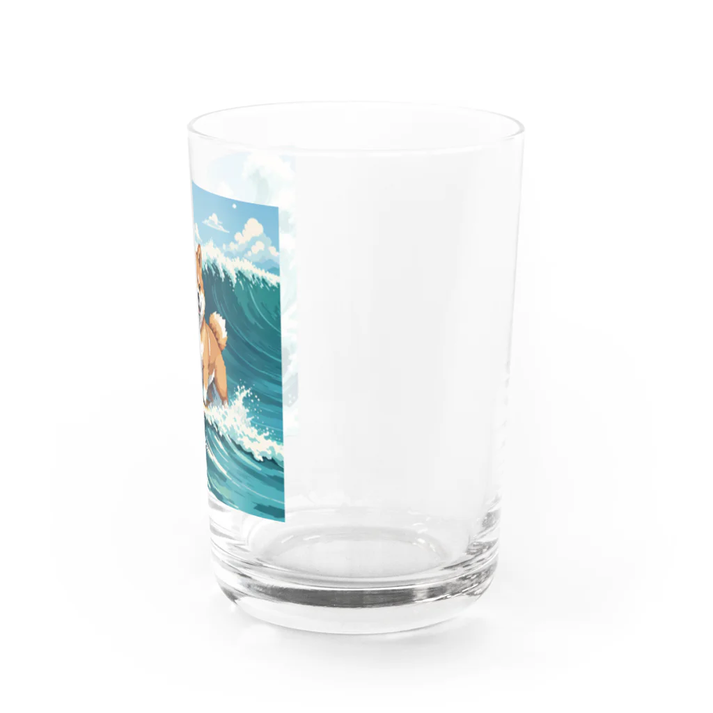 もふもふ堂の波乗り柴犬 Water Glass :right