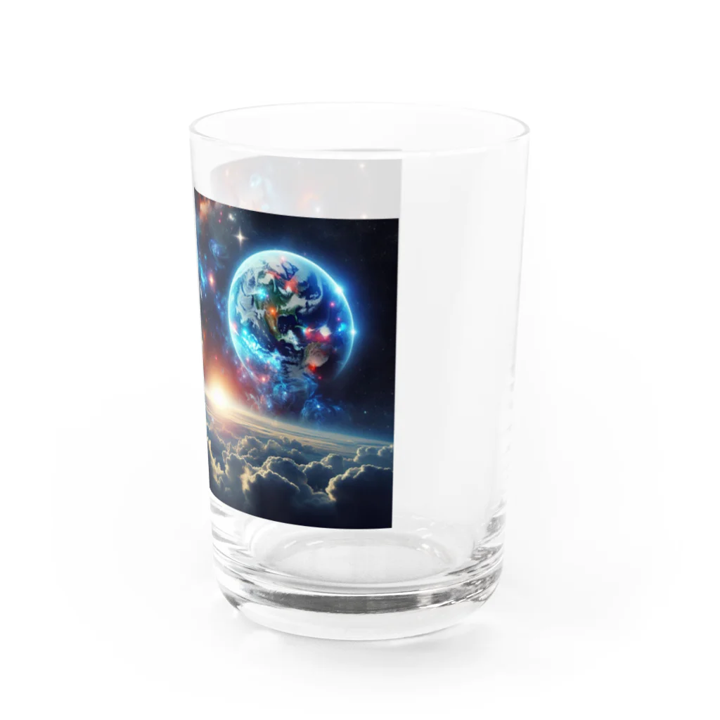 space catの星を見つめる猫 Water Glass :right