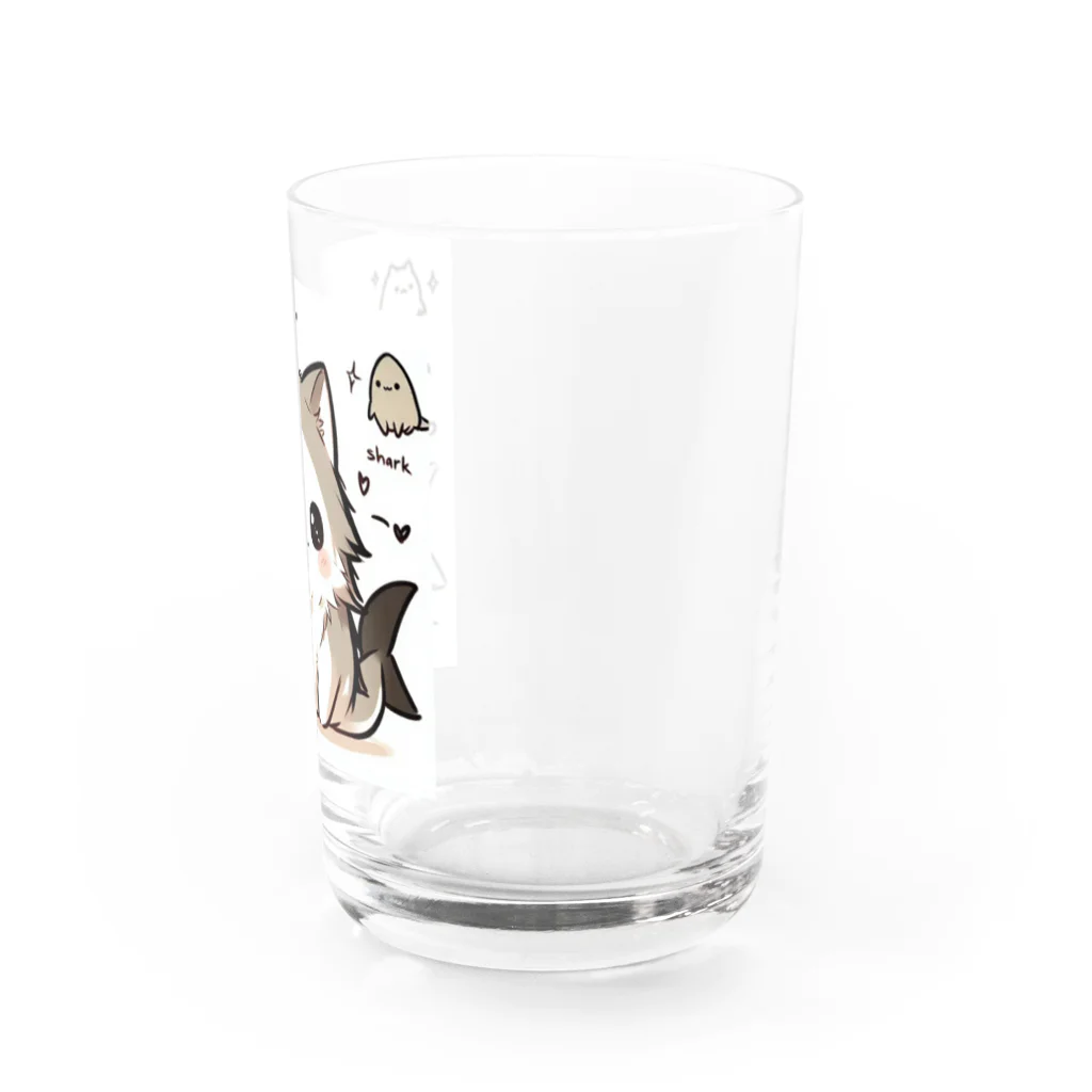 ゆるもこ動物園のサメ猫くん Water Glass :right