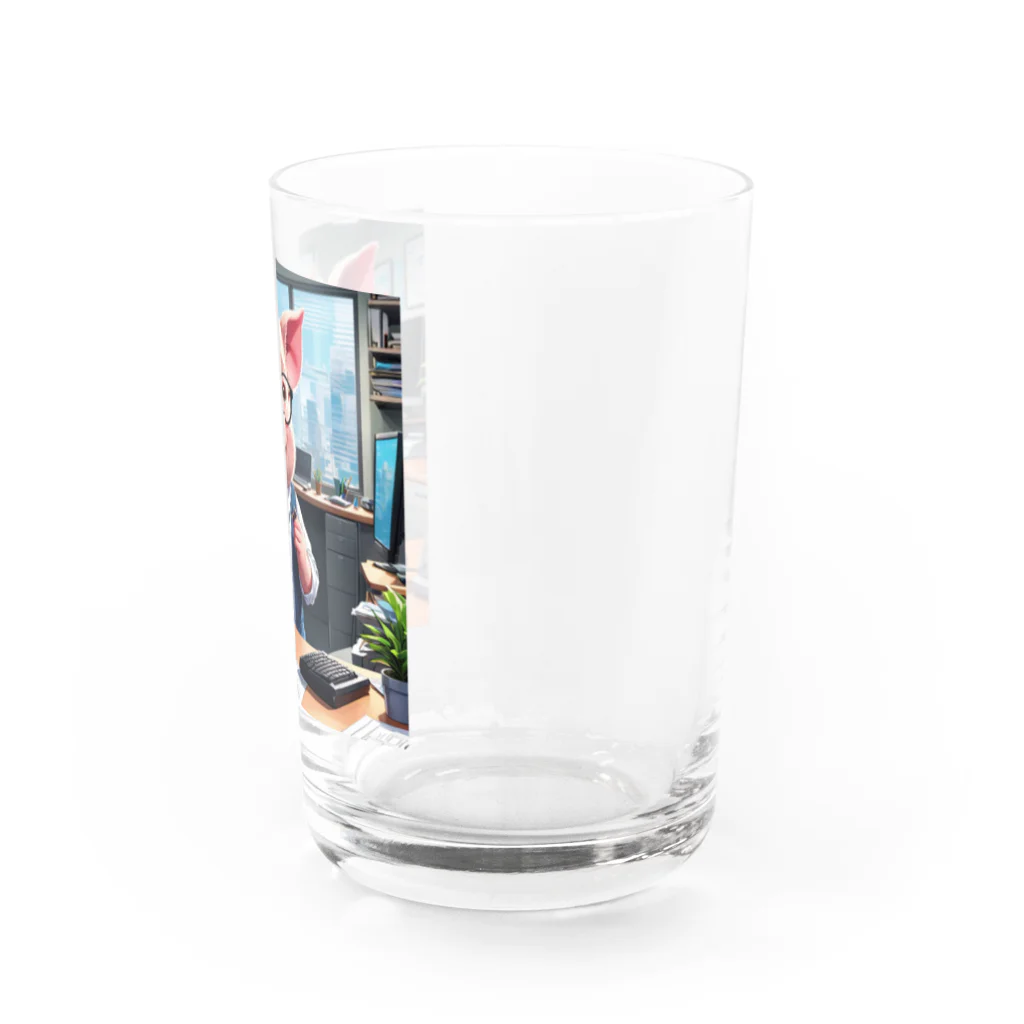 MTHの社内のトラブルシューティングをするミニブタ Water Glass :right