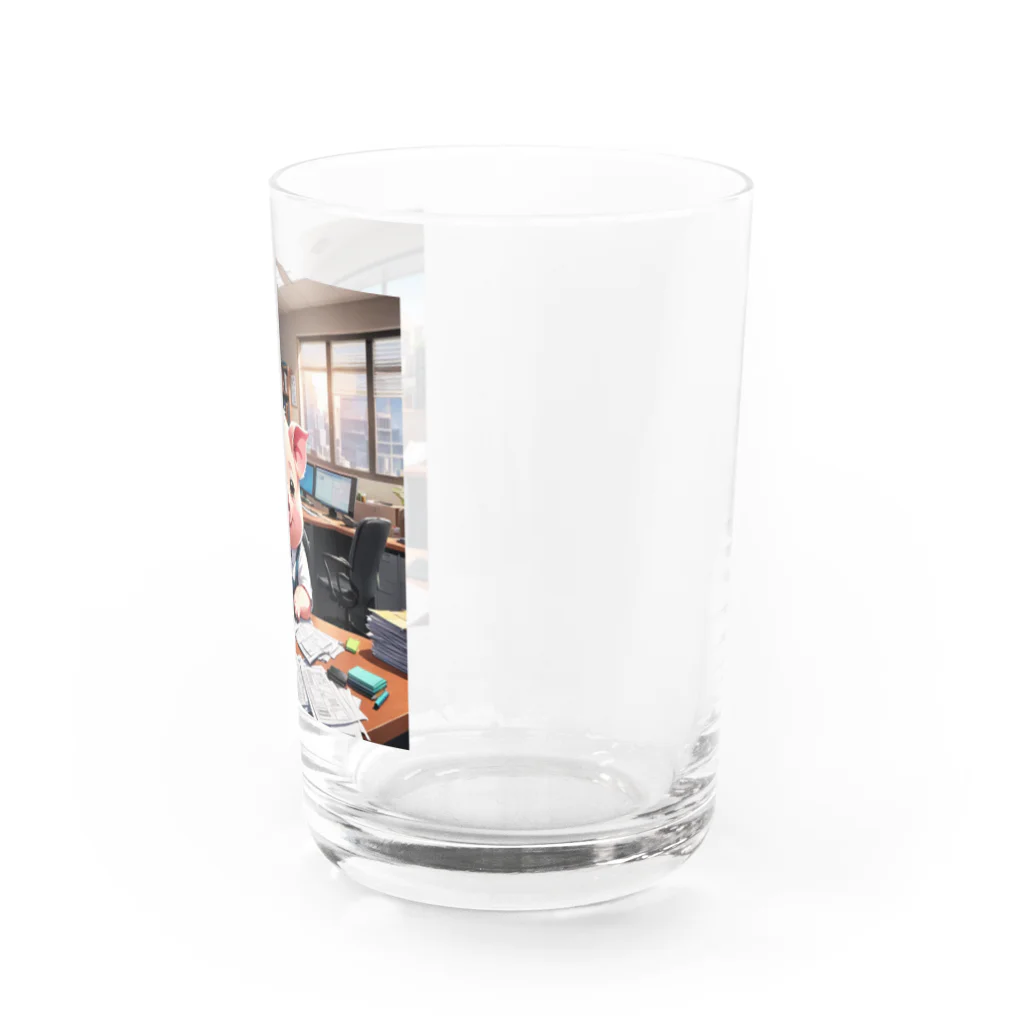 MTHの社内の文書を整理するミニブタ Water Glass :right