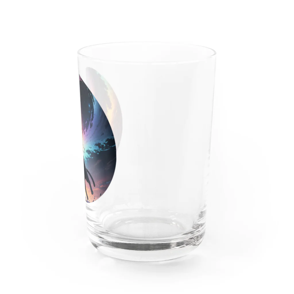 おかづあいのねこちゅうしんのトラ猫おどる Water Glass :right