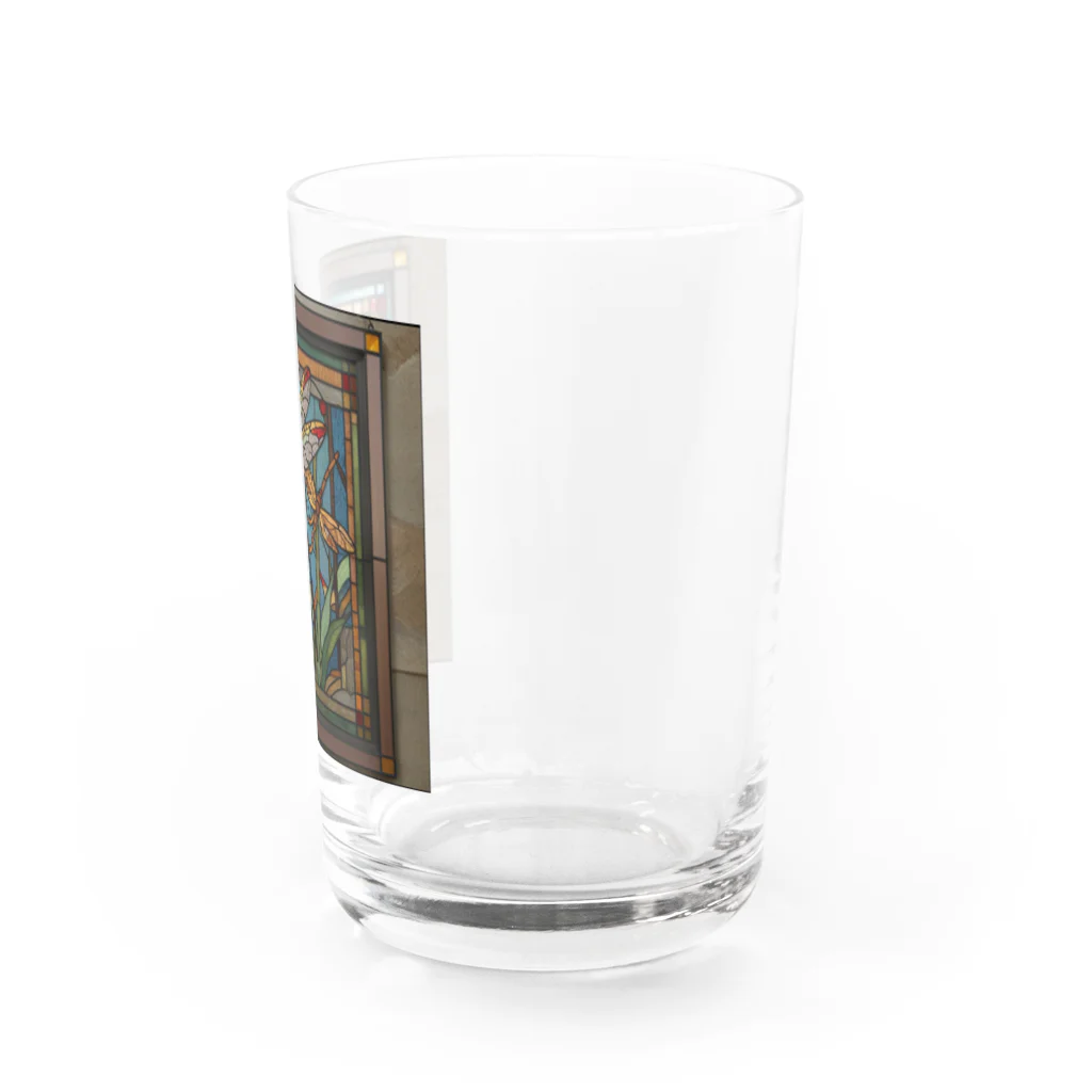 ganeshaのドラゴンフライダンス・ステンドグラス Water Glass :right