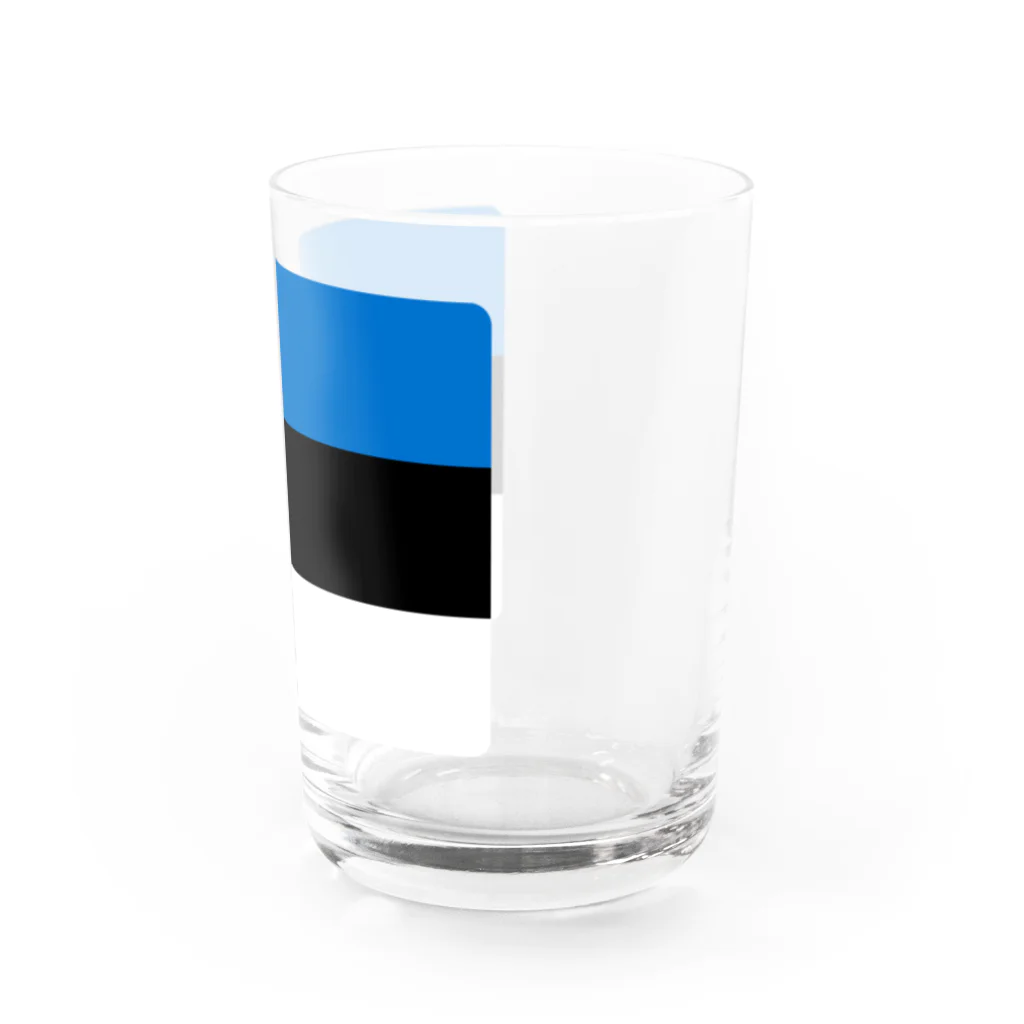 お絵かき屋さんのエストニアの国旗 Water Glass :right