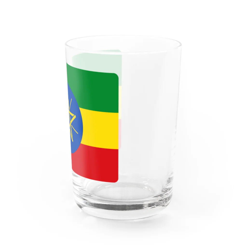 お絵かき屋さんのエチオピアの国旗 Water Glass :right