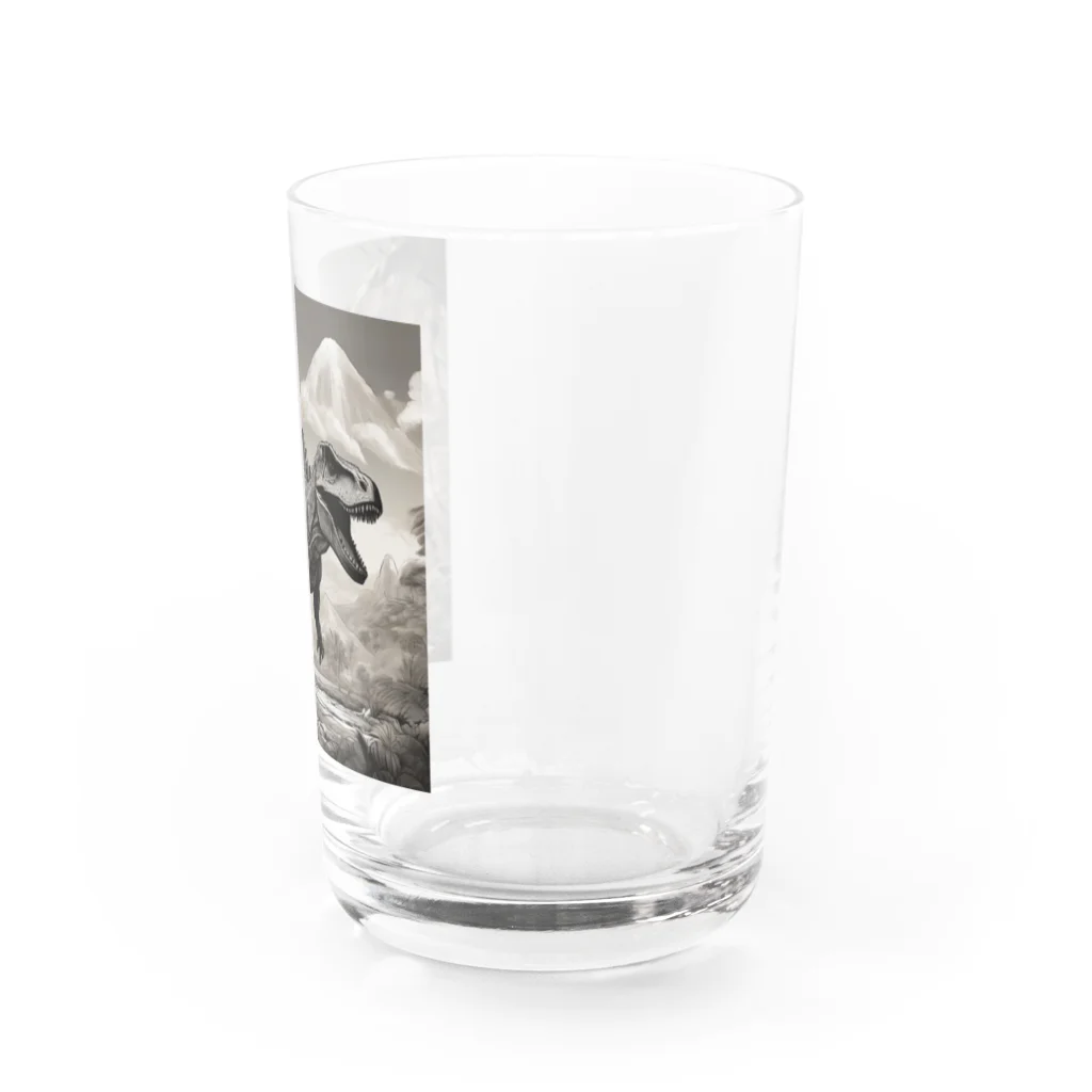 konyuの白黒恐竜 Water Glass :right