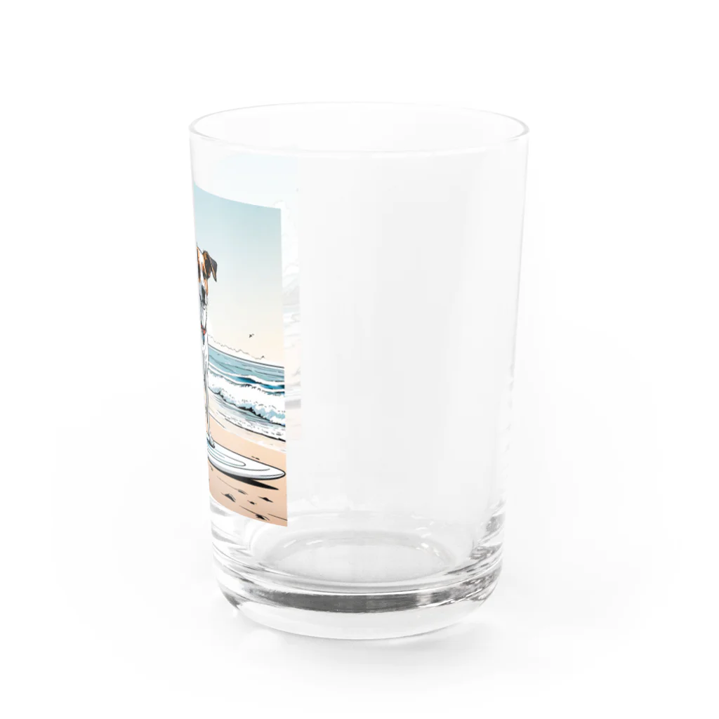 studio eizoのおいら波乗り🐕犬サーファー🏄 Water Glass :right