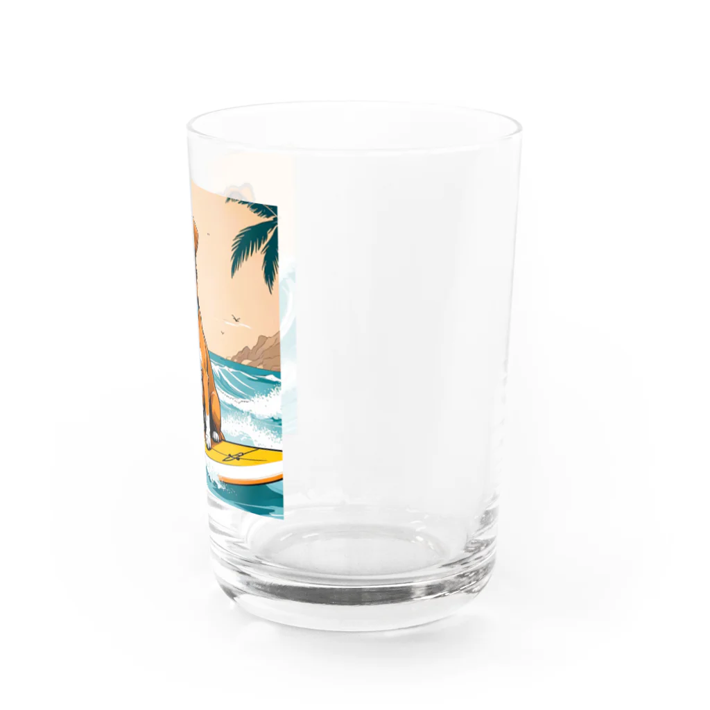 studio eizoのおいら波乗り🐕犬サーファー🏄 Water Glass :right