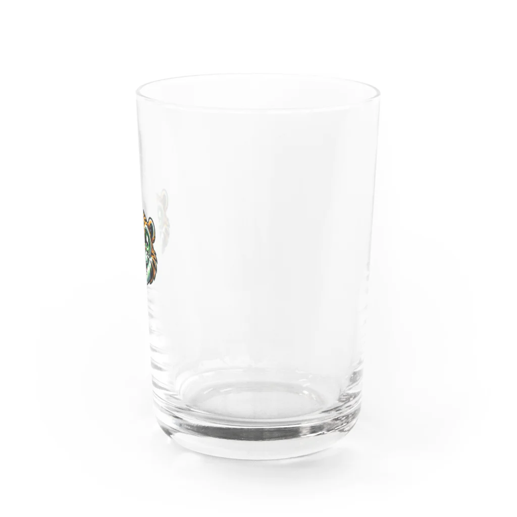 たんたん狸の不気味で可愛い森の不気味で可愛いトラ001 Water Glass :right