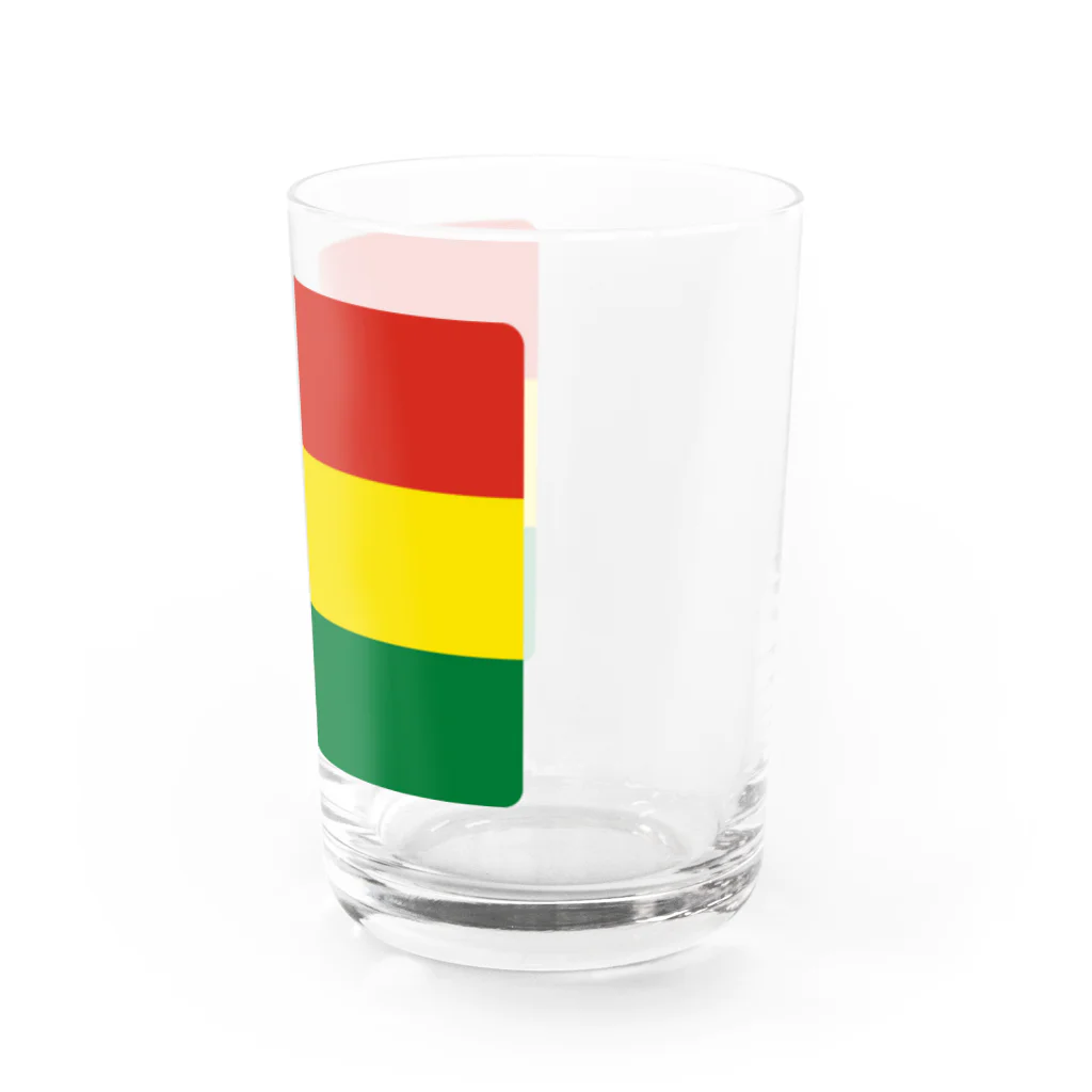 お絵かき屋さんのボリビアの国旗 Water Glass :right
