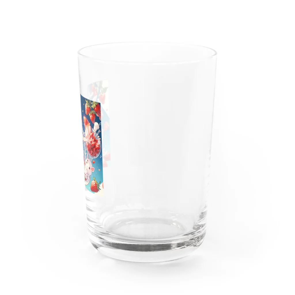 ピンクリボンのいちごうさぎ02 Water Glass :right