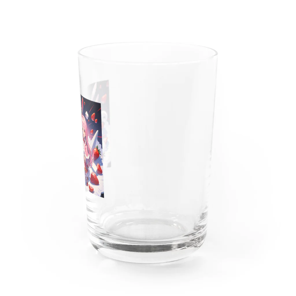 ピンクリボンのいちごうさぎ04 Water Glass :right