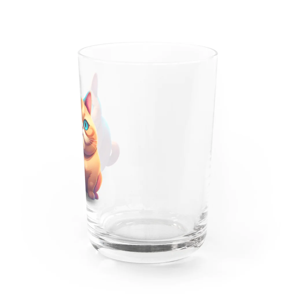 M@designartのぽんぽんデブ猫 Water Glass :right