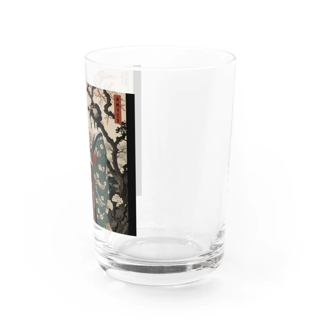 rit=ndの浮世絵　桜と着物美人画 Water Glass :right