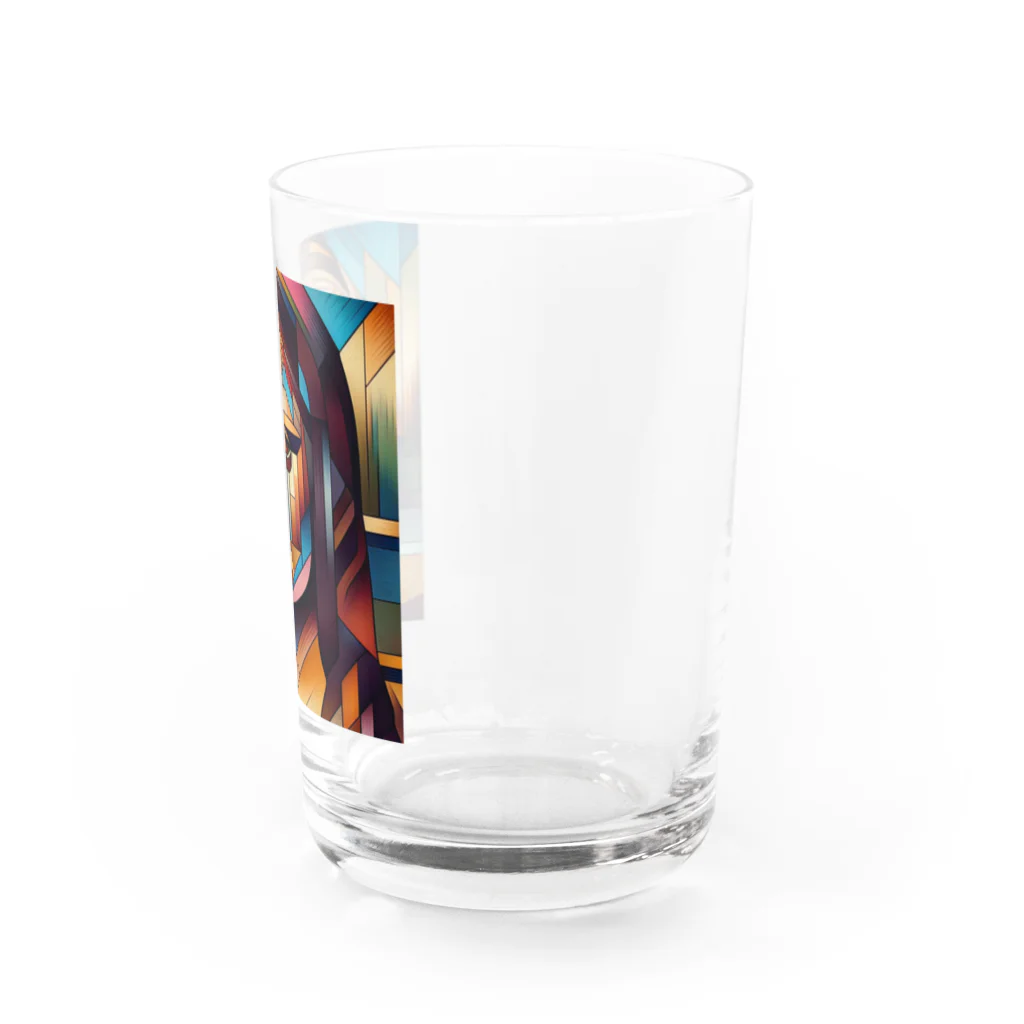 UNIQUE LIFE☘️の微笑み　ピカソ風 Water Glass :right