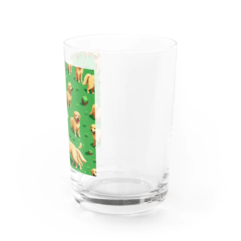 kinnirono-inuのドット絵　たくさんのゴールデンレトリバー２ Water Glass :right