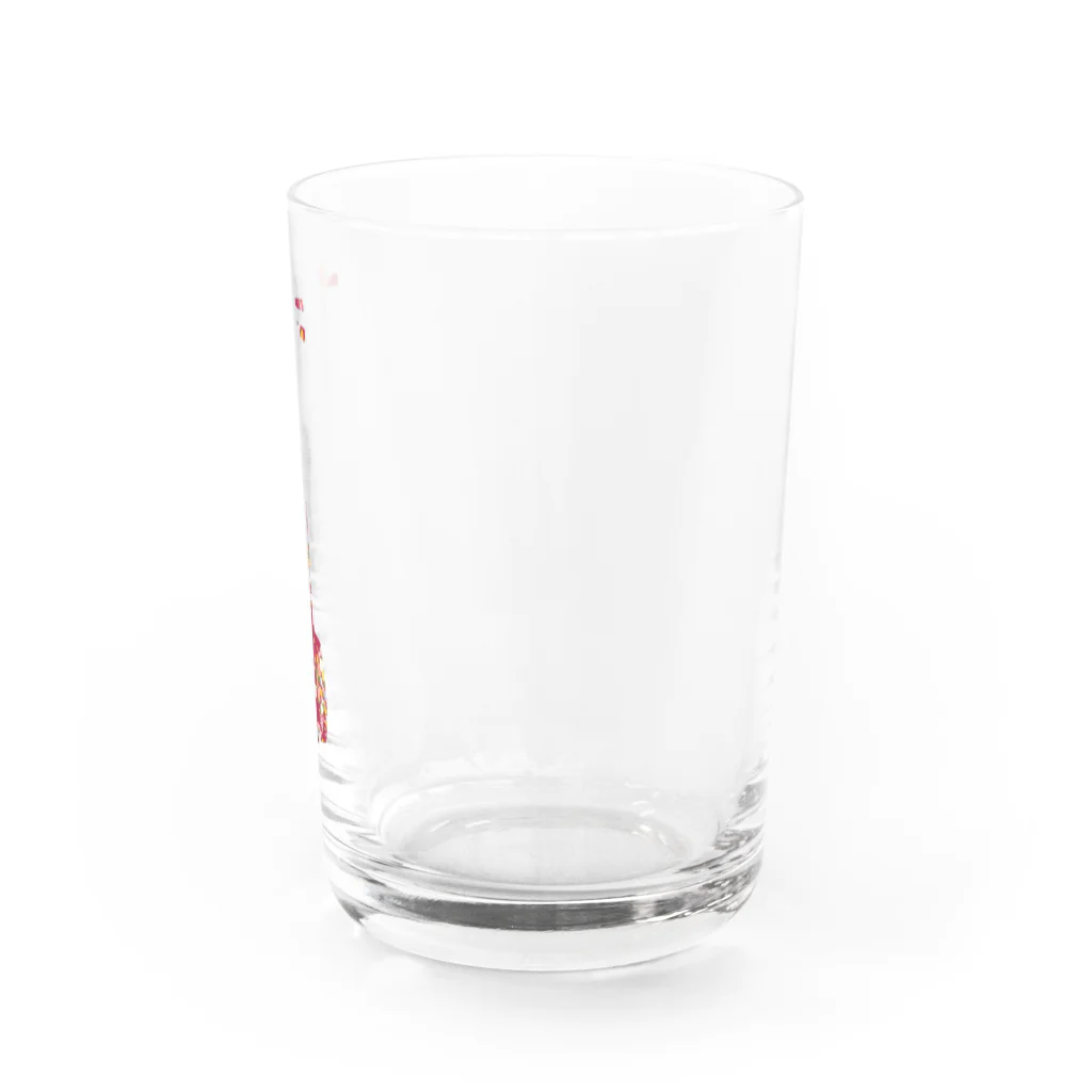 津軽三味線などの和柄三味線（赤） Water Glass :right