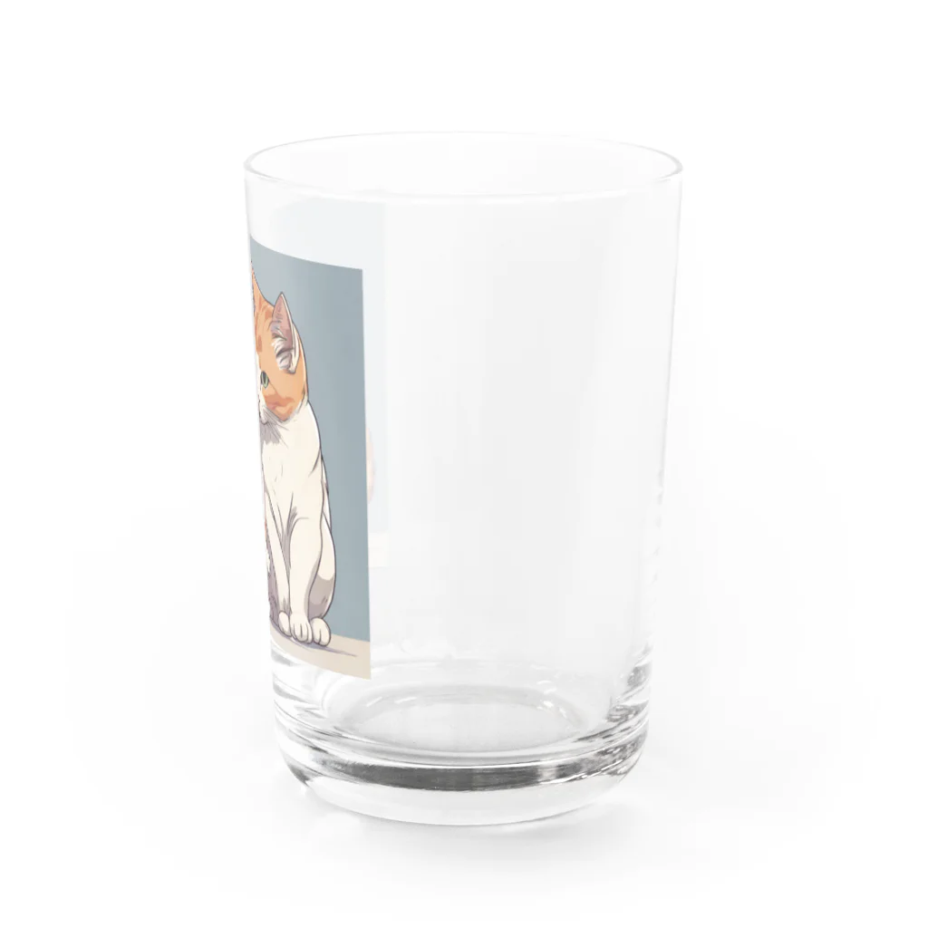 Yu-pirateの親子猫 Water Glass :right