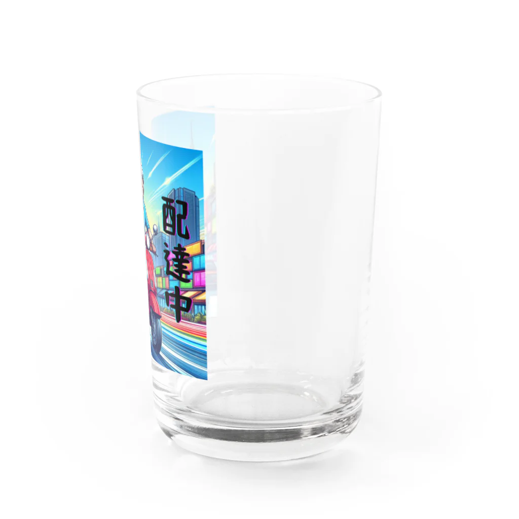 kok&foreverのスクーター配達員のイラスト Water Glass :right