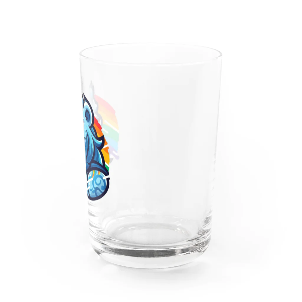 こぶちゃショップのレインボーくまライオン Water Glass :right