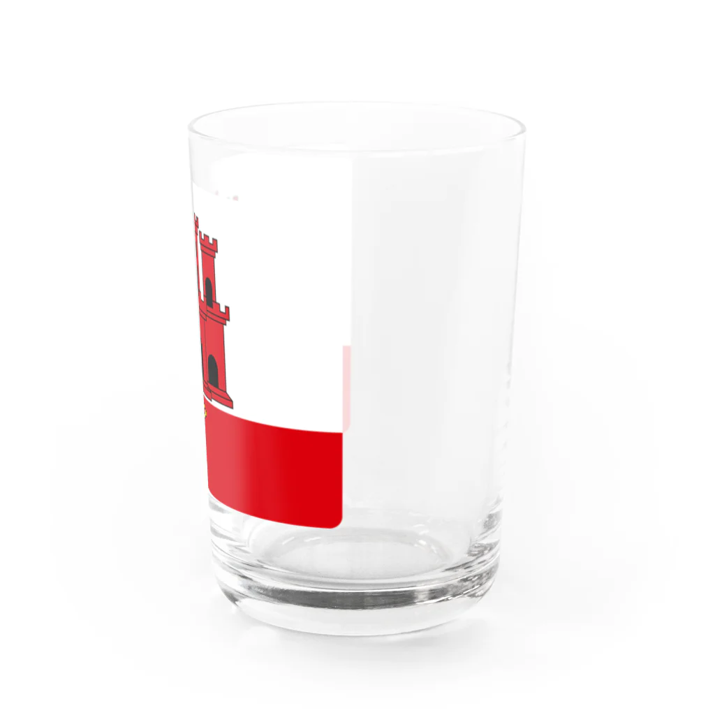 お絵かき屋さんのジブラルタルの旗 Water Glass :right