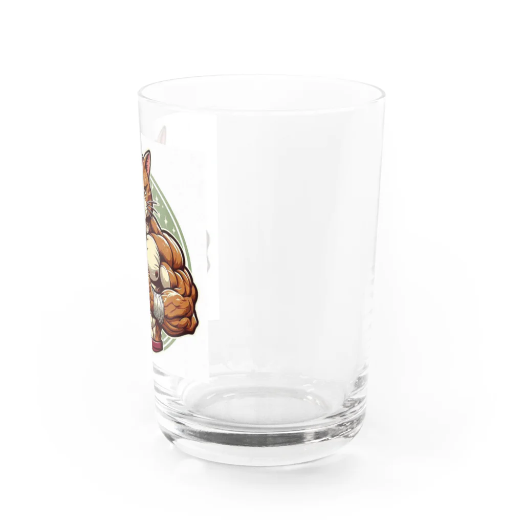 MUSCLE CAT 🐈🐈‍⬛のマッスルキャット　キジ虎 Water Glass :right