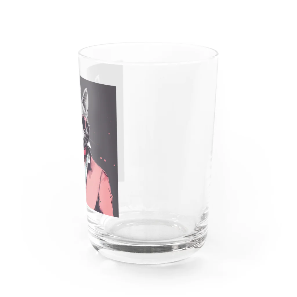 チャランコの部屋のダンディーねこさん Water Glass :right