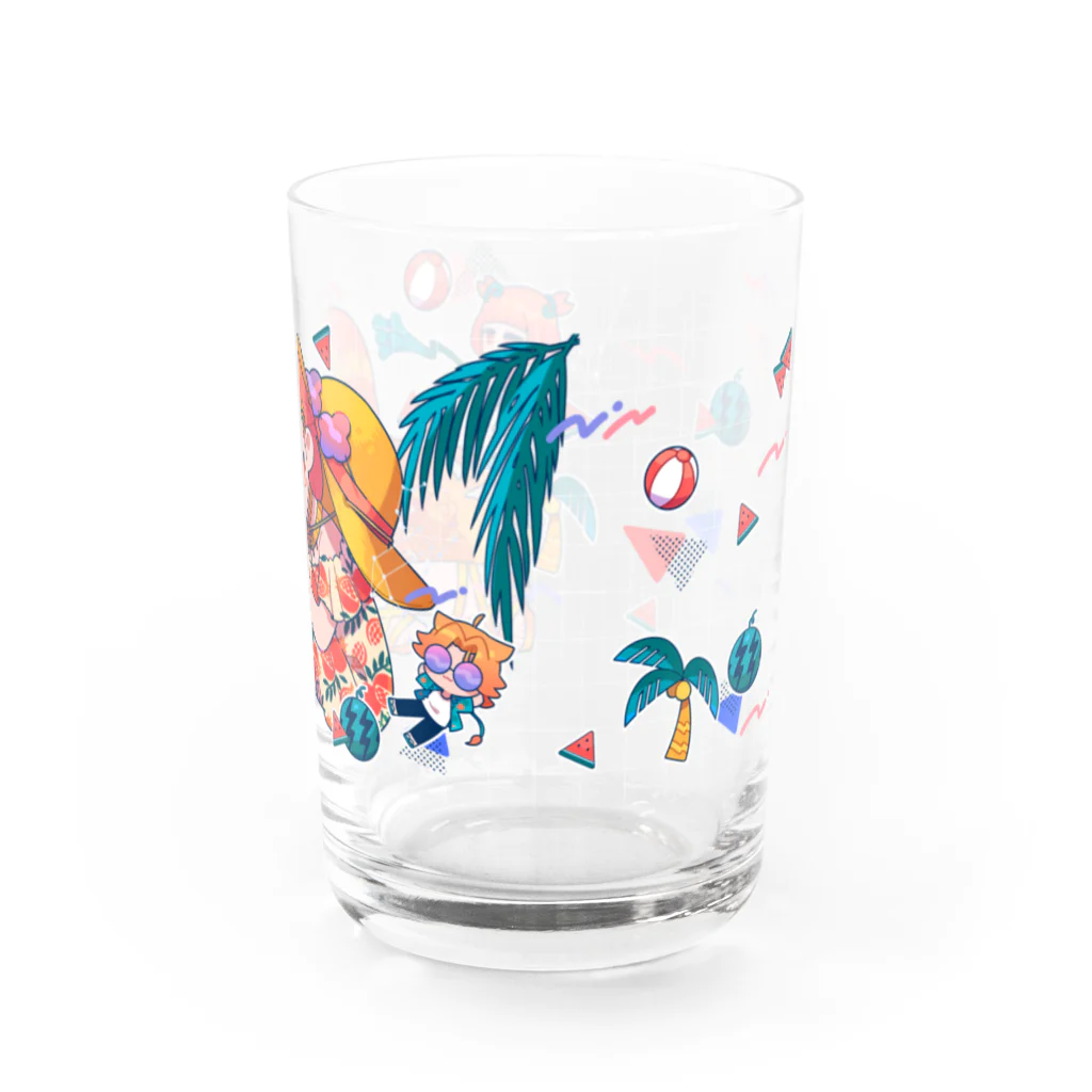 カノコの夏の誕生日星座グラス(背景無し) Water Glass :right