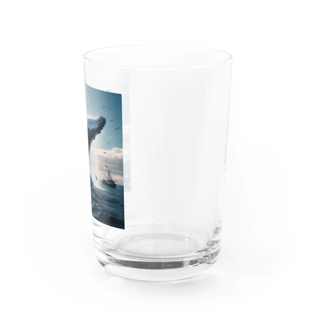 Toro Rosso Shopのジャンプする鯨 2 Water Glass :right