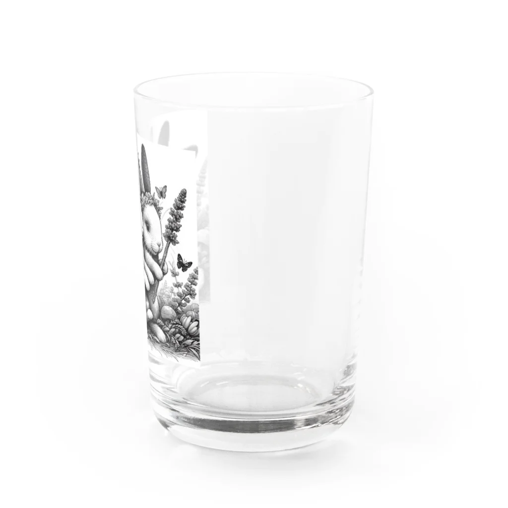 harumama04のシンプルにかわいいウサギのグッズ Water Glass :right