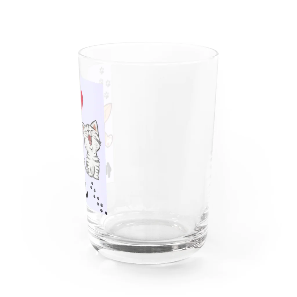 ニャンにゃんこ(kaji)の仲良しさん Water Glass :right