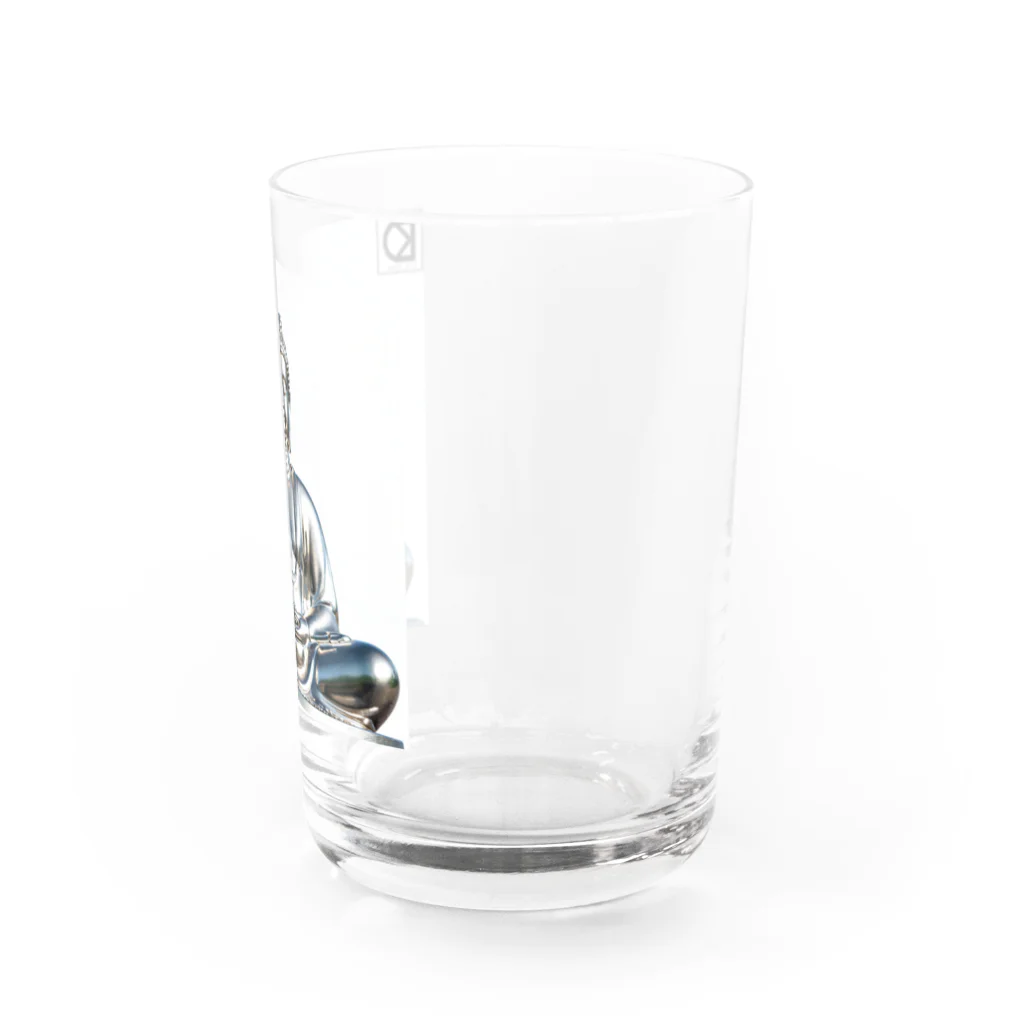 D・K　Design.saitama　ディーケーデザインさいたまのDKデザイン　白背景　銀の大仏様 グラス右面