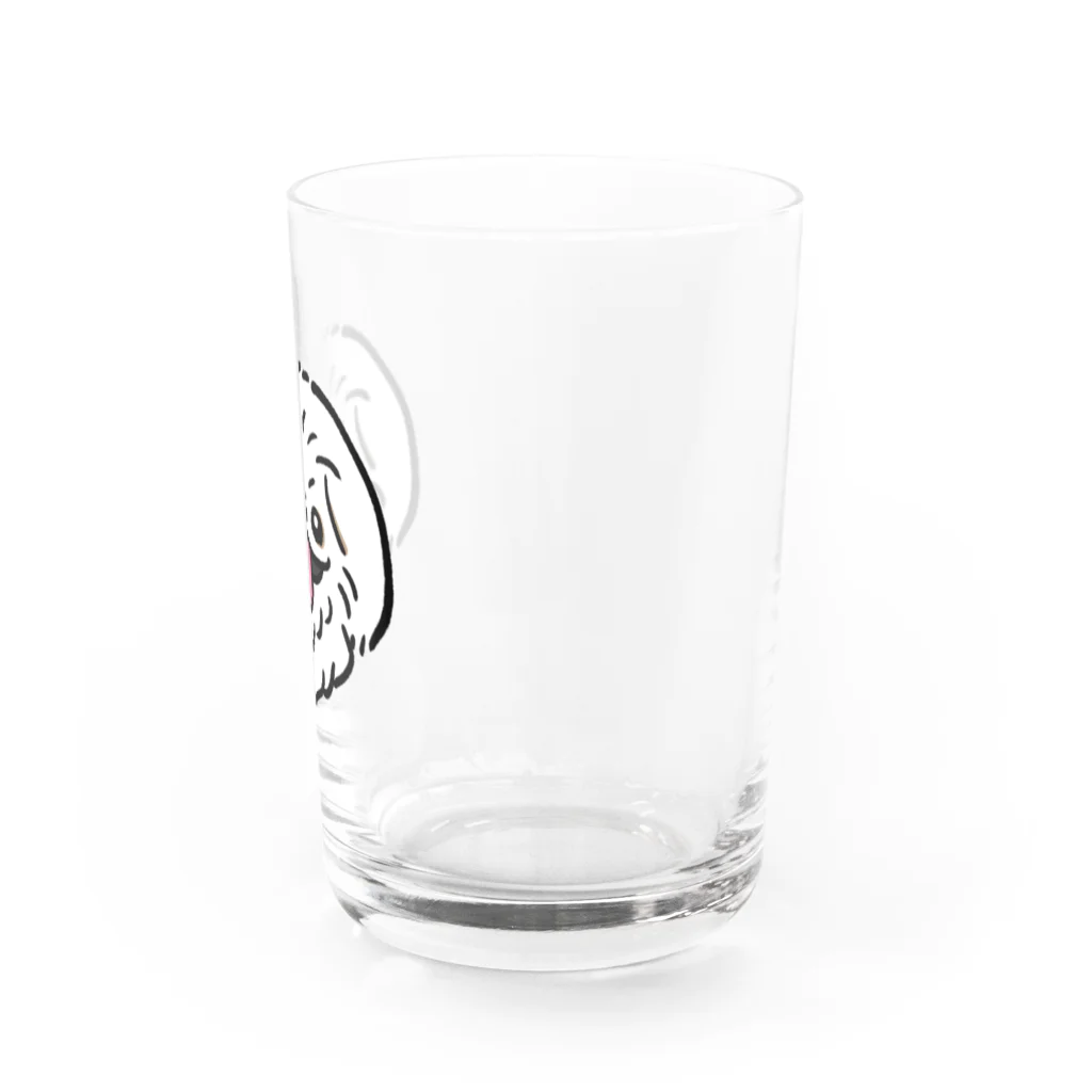 ペキニーズ好きによるペキニーズグッズ屋さんのニコニコペキニーズ（ロングホワイト) Water Glass :right