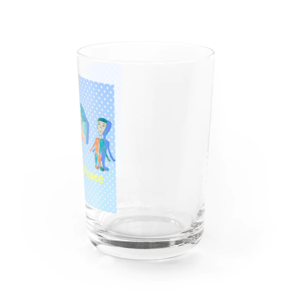 Tamon-TamonのLove & Peace ブルードット Water Glass :right