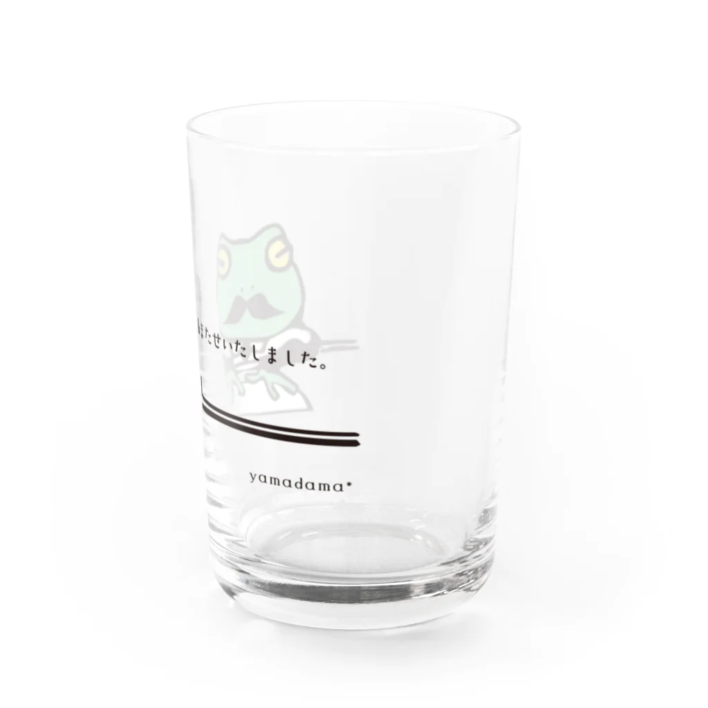 ヤマダマinSUZURIのかえるの事務員さん Water Glass :right