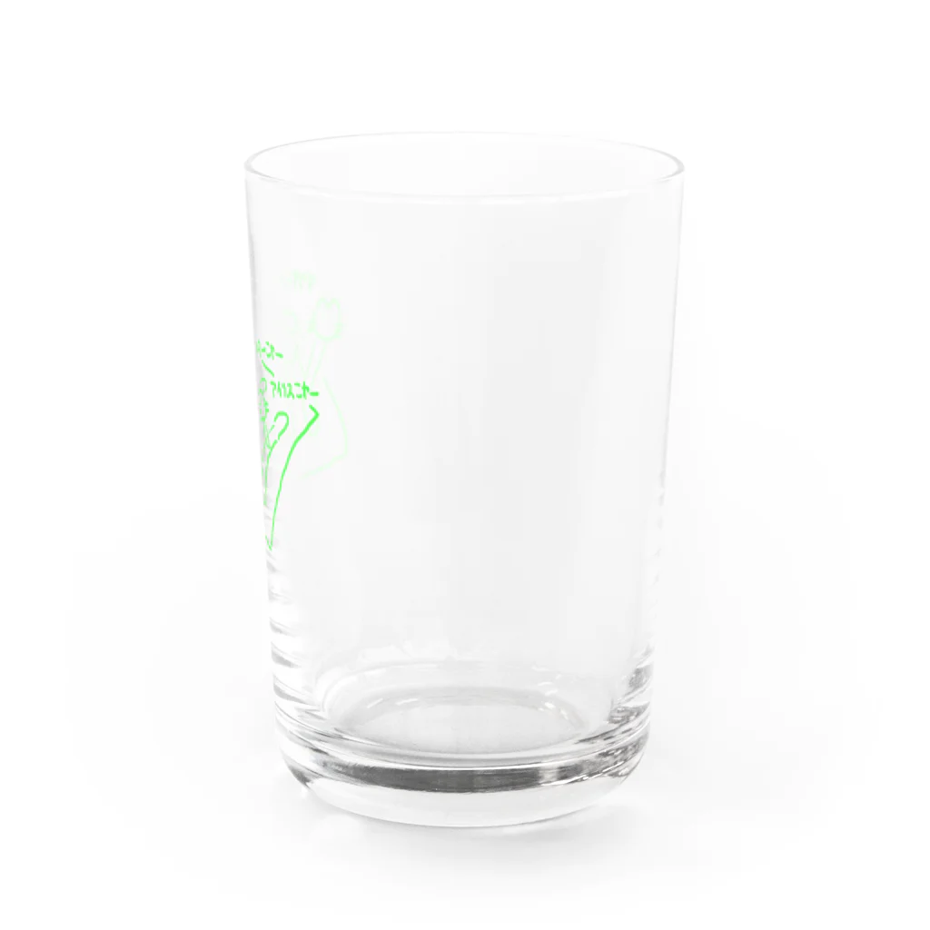 knockin-bluesのPIN３種猫(緑) Water Glass :right