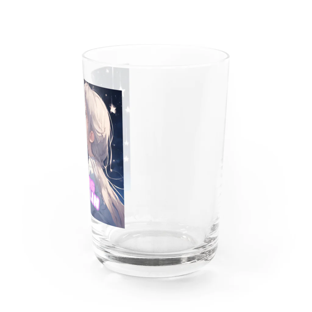 プリンゴブリンの星空を見上げて、夢を見ている子さん Water Glass :right