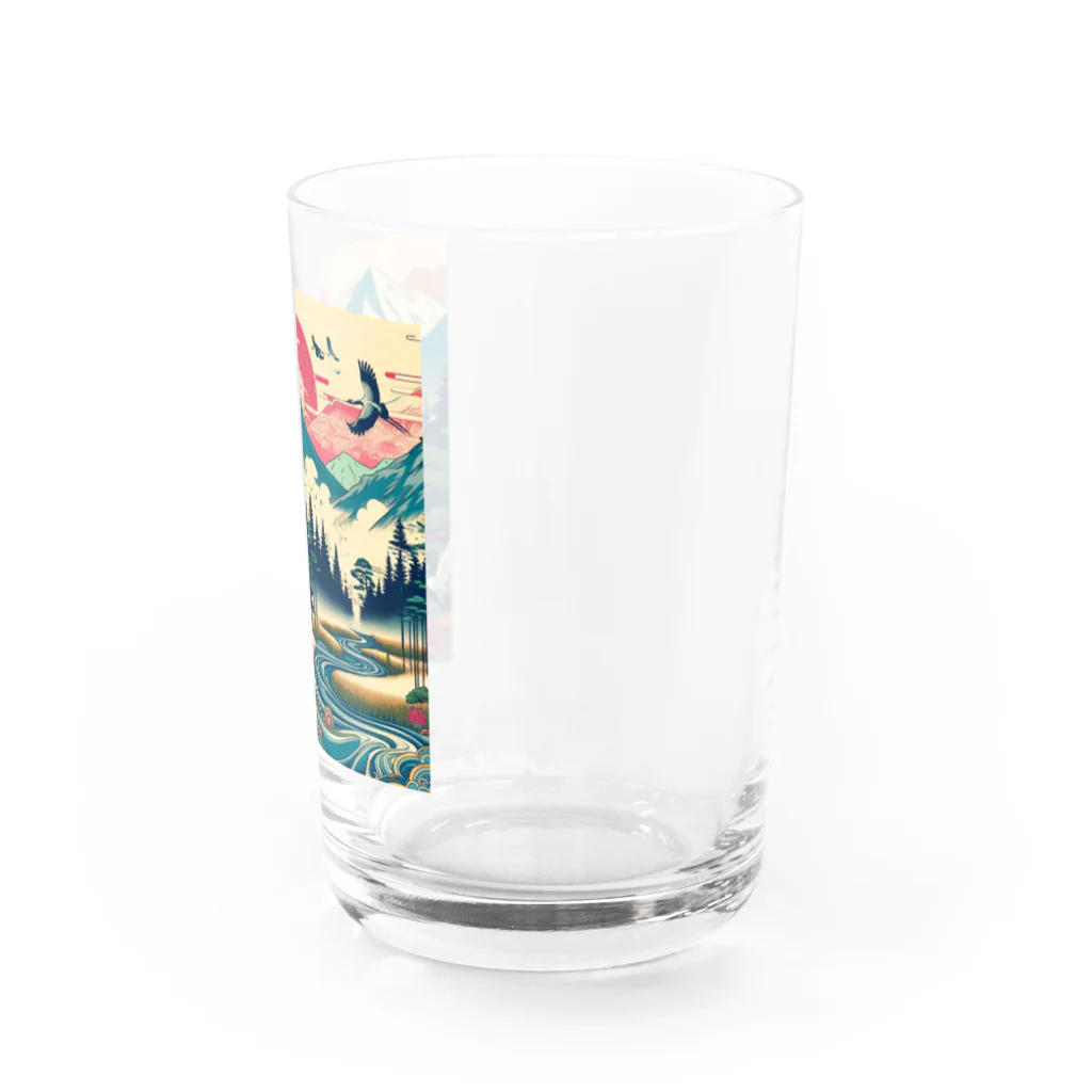 テクノ浮世絵の北海道の神秘 - 伝統と現代の融合 Water Glass :right