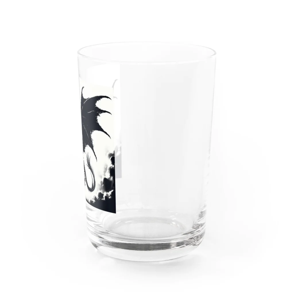 野良猫のアトリエのドラゴン（シルエット） Water Glass :right