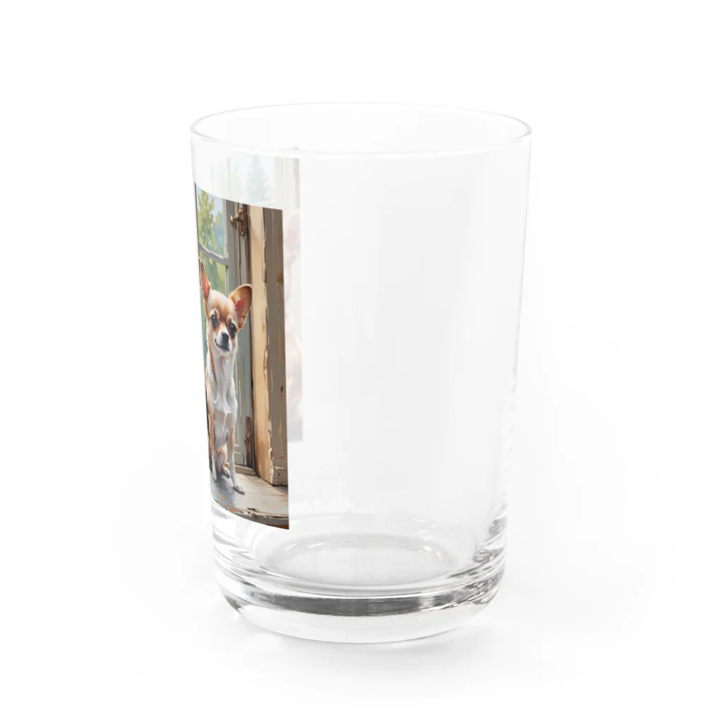 kilkoameaのキュートほのぼのチワワ兄弟 Water Glass :right